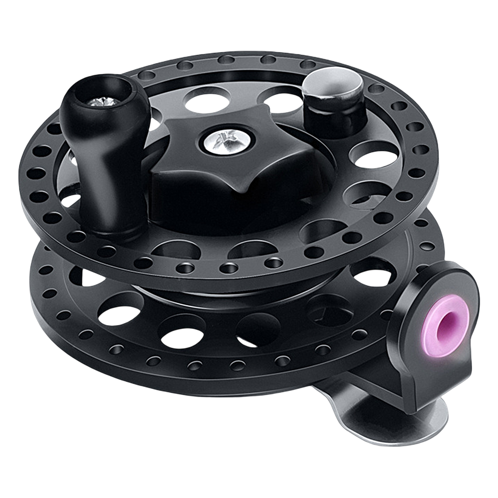 UDIYO Fishing Reel Star Shape Button Quick Release Left/Right Interchangeable. Portable Flexible High Speed Plastic Hand Rod Fish Line Transparent Fly Fishing Reel Fishing Gear